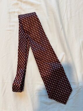 Stefano Ricci Burgundy Geometric Silk Tie